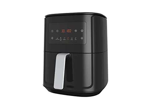 DIDO Friteuse sans Huile à Air Chaude 5,5L,Air Fryer avec LED Écran Tactile Minuterie Température Réglable, Friteuse Air Chaud avec 6 Programmes de Cuisson Différents,Panier Antiadhésif, 1700W,Noir