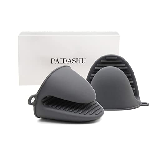 Gant de Cuisine épais en Silicone résistant à la Chaleur pour la Cuisson, la Cuisson, Les barbecues et Les grillades (Gris)