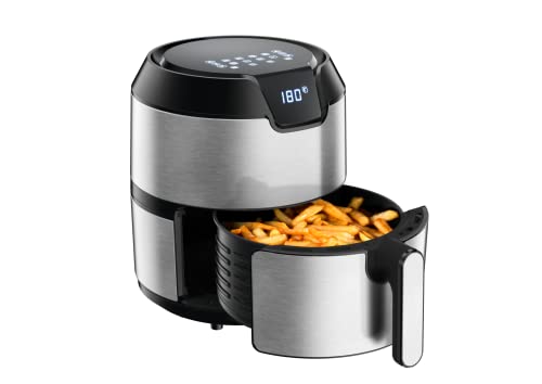 Moulinex Easy Fry Digital Friteuse sans huile XL 6 personnes 4,2L Ecran tactile 8 Programmes frites côtelettes crevettes gâteaux pizzas poissons grillades plats rôtis Arrêt automatique EZ401D10