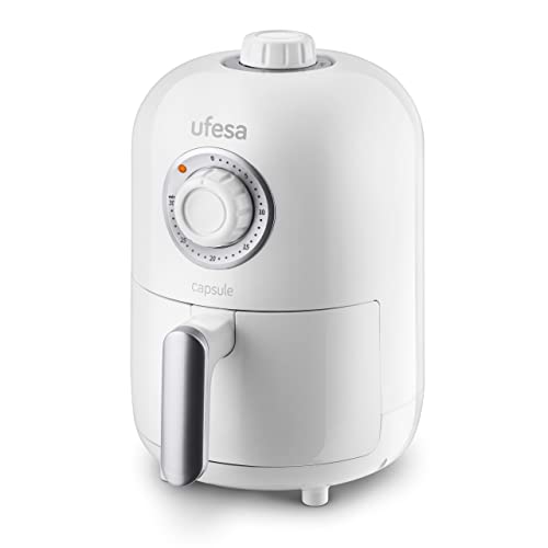 Ufesa AF1000 Capsule Friteuse à Air Sans Huile Air Fryer, Capacité 1L, 1000W, Minuterie, Température 200ºC, Cuve et Plateau Antiadhésif, Corps/Poignée Toucher Cool