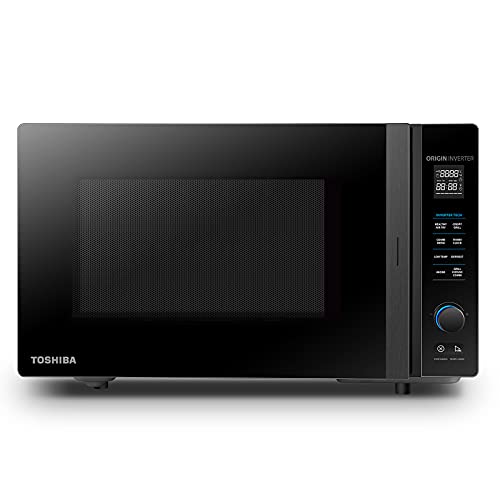 Toshiba Four à micro-ondes 4-en-1 25L MV-TC25T(BK), Technologie Origin Inverter, Micro-ondes avec friteuse à air chaud & Air chaud & Grill & Fonction Combi, 2100 W, Noir