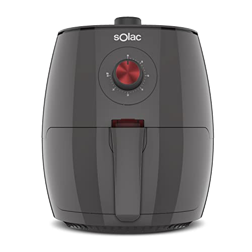 Taurus Léviter Friteuse à air froide sans huile, 2,5 l, 1500 W, 80 à 200 °C, minuteur 30 min, passe au lave-vaisselle, pieds antidérapants gris