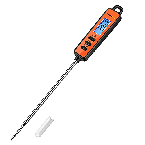 ThermoPro TP01S Thermometre Cuisine à Lecture Instantané avec Longue Sonde de Cuisson Thermometre Patisserie Numérique pour Boissons Chaudes Termometre Cuison avec Écran LCD avec Rétroéclairage