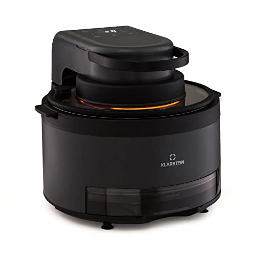 Klarstein Friteuse Sans Huile avec Fonction Vapeur, Friteuse Air Chaud Air Fryer XL 1250W, Mini Friteuse Electrique Sans Huile, Airfryer 5L, Tactile, Minuterie, Température Réglable, 6 Programmes
