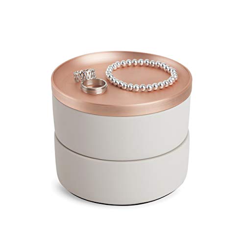 UMBRA Tesora Box. Boîte à bijoux Tesora, en résine Multicolore ( Béton / Cuivre)