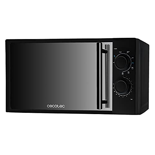 Cecotec Micro-ondes All Black Grill. Capacité de 20 L, 700 W de Puissance, gril de 900 W, 9 Niveaux de Fonctionnement, Minuterie 30 minutes, Mode Décongeler, Finition Noir.