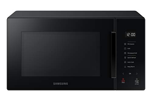Samsung MG23T5018AK Four à micro-ondes, 23 L, 1100 W, cuisson automatique et Home Dessert, design verre, noir
