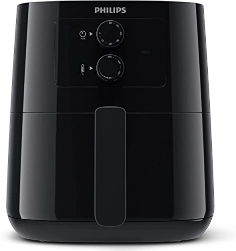 Philips Essential Airfryer - Poêle De 4,1 Litres, Friteuse Sans Huile, Technologie Rapid Air, Application HomeID, Contrôle De l'Heure Et De La Température, Noir (HD9200/90)