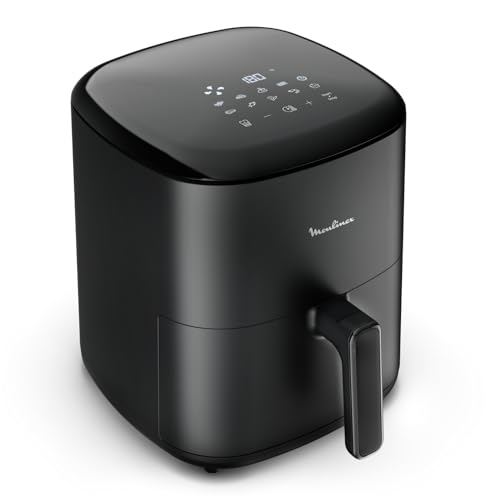 Moulinex Friteuse sans huile, Capacité XL 5 L, Jusqu'à 6 personnes, 10 Programmes automatiques, Air Fryer, Ecran tactile digital, Gain de temps et d'énergie, Easy Fry Max EZ245820