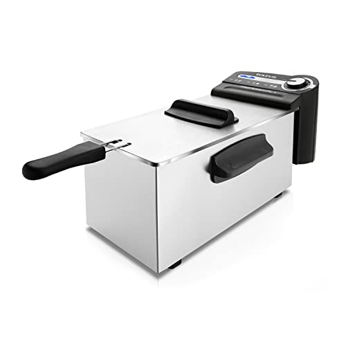 Taurus Professional 4 - Friteuse électrique 2200W, 4L, Position égouttage huile, pour 5 à 6 portions, Température réglable, Inox