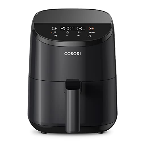 COSORI Air Fryer 2L, 75-205 ℃, Friteuse sans Huile avec 30 Recettes en Ligne, Friteuse à Air 900W, 97% d'Huile en Moins, Passe au Lave-vaisselle, CAF-211 Noir