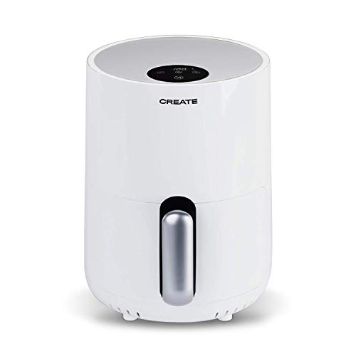 CREATE/FRYER AIR/Friteuse sans huile à air chaude 1,5L Blanche/Panier antiadhésif, sélecteur de température 80-200°, arrêt automatique, sans BPA, programmable, 900W