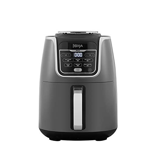 Ninja Friteuse Air MAX [AF160EU] 6 Modes de Cuisson, Air Fry, Rôtissoire, Cuisson au four, Réchauffage, Déshydratation et Max Crisp, Céramique Anti-adhésive 5,2 L, 1750 W, Gris/Noir
