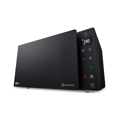 LG MH6535GDS Comptoir de cuisine Four à micro-ondes Smart Inverter avec gril à quartz, 25 L, 1000 W, programmes automatiques, niveaux de puissance réglables, cuisson à vapeur, noir