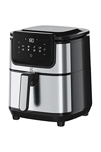 Electrolux E6AF1-4ST Friteuse à air, 8 programmes de cuisine préréglés pour cuisine saine, puissance 1500 W, capacité 3,5 l, couleur acier