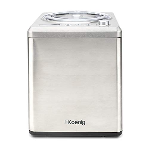 Sorbetière Turbine à Glace Professionnelle HF340 H.Koenig - Machine à glace électrique 2L 180W - Réfrigérante & maintien du froid–Préparation rapide–Compresseur - yaourt glacé,sorbet et crème glacée
