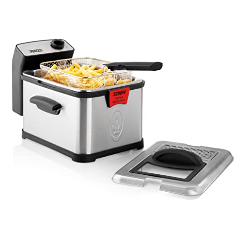 Friteuse Princess 183001 Superior Deep Fat – Filtres de sécurité et zone froide – Puissance de 3 200 W – Volume 3 litres