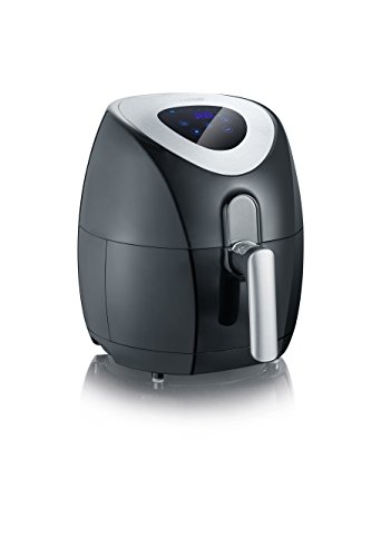 SEVERIN Friteuse à air chaud 1500 W, Friteuse sans huile avec technologie à air chaud et 6 programmes, Friteuse électrique sans odeur pour légumes ou viande, noir, FR 2430