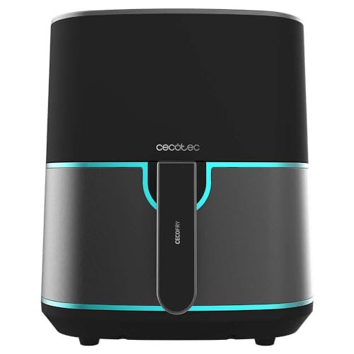 Cecotec Friteuse à Air sans Huile de 5,5 L Cecofry Fantastik Inox 5500 Air Fryer. 1700 W, 9 Menus, Finitions en Acier Inoxydable, Technologie PerfectCook, 80-200ºC, 0-60 Minutes