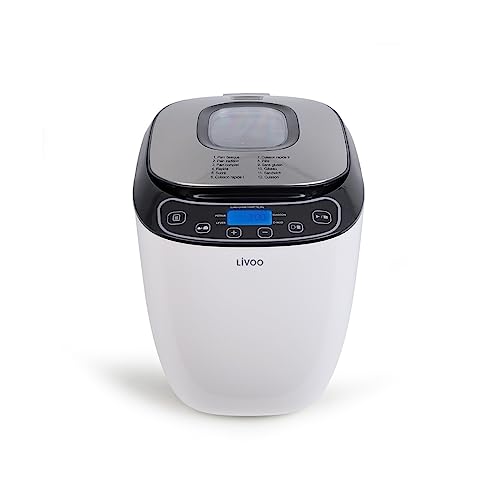 LIVOO DOP218 Machine à Pain Fait Maison | 12 Programmes, 3 degrés de Cuisson de la croûte