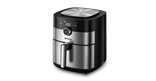 Hoepaid Friteuse à Air sans Huile 5.5L, avec Affichage Numérique LED, Huit Modes Prédéfinis, Écran Tactile et Bouton en Un, Adapté pour le Bureau, la Maison ou la Fête, Friteuse à Air Chaud 1750W
