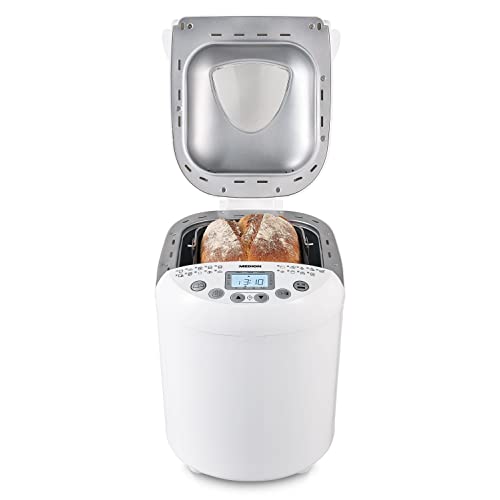Machine à pain MEDION (550W, jusqu'à 1000g, 19 programmes de cuisson, 3 degrés de brunissage, fonction maintien au chaud, présélection du temps)