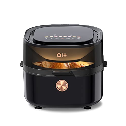 Friteuse à Air XL 5.5L, Airfryer Sans Huile de Grande Capacité avec Fenêtre de Visualisation et Écran Tactile 8 Préréglages 100 Recettes, Panier Antiadhésif Va au Lave-Vaisselle et Finition Inoxdable