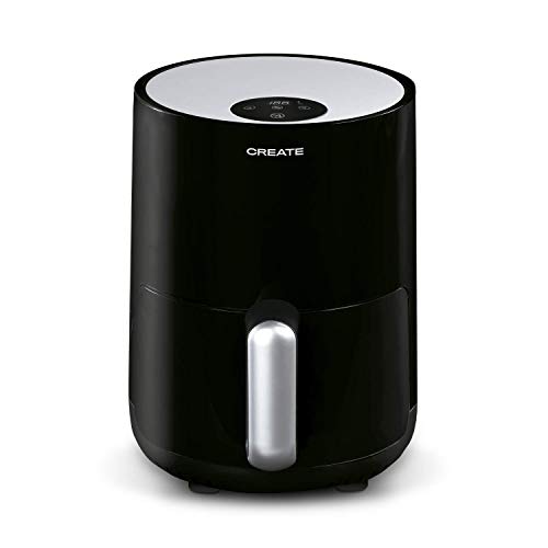 CREATE/FRYER AIR/Friteuse sans huile à air chaude 1,5L Noir/Panier antiadhésif, sélecteur de température 80-200°, arrêt automatique, sans BPA, programmable, 900W