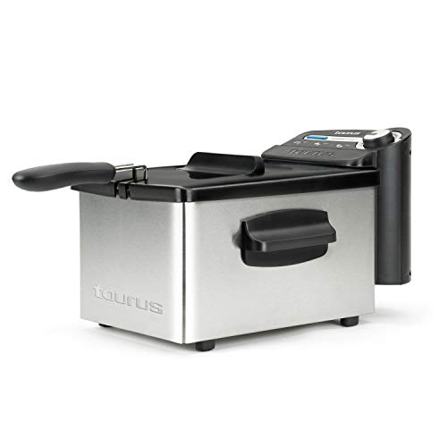 Taurus Professional 3 Compact - Friteuse électrique 2600W, 3L, Position égouttage huile, pour 4 à 5 portions, Température réglable, Inox