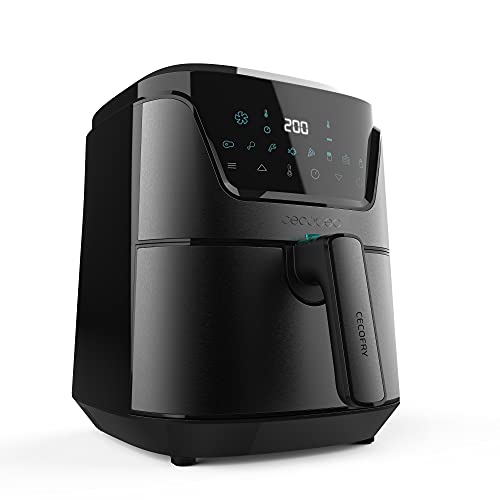 Cecotec Friteuse sans Huile à Air Chaud 3,5 L Cecofry Advance InoxDark. 1500 W, Diététique avec finitions en Acier inoxydable, Technologie PerfectCook, Températura et Temps ajustable, 8 Modes