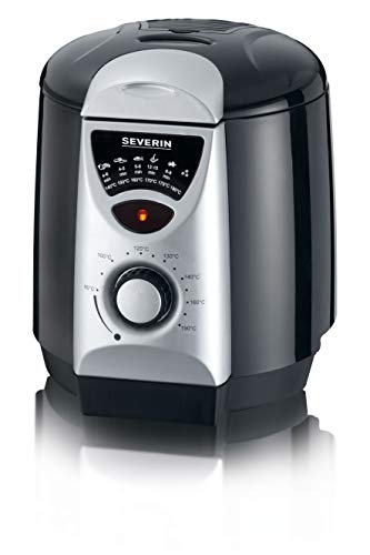 SEVERIN Mini-friteuse et appareil à fondue 840 W, Appareil de cuisson 2-en-1, Friteuse, petit appareil à fondue électrique livré avec 6 fourchettes à fondue, noir, FR 2408