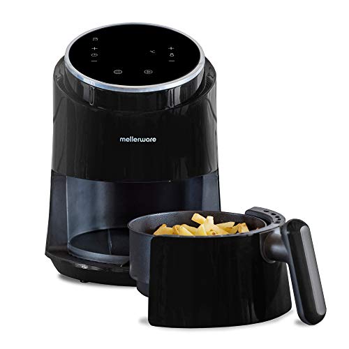 Mellerware - Friteuse sans Huile Multifonction Crunchy! 1230W | 7 programmes prédéfinis | Anti-adhesive | Air Fryer | Température Réglable 80-200 degrés | Design compact | 1,5 L | Noir