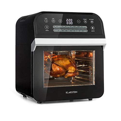 KLARSTEIN AeroVital Cube Edition - Friteuse sans huile, Air fryer, 1600W, 12L de volume, Minuterie, 13 programmes, 3 fonctions, Affichage digital, Boîtier résistant à la chaleur, Noir