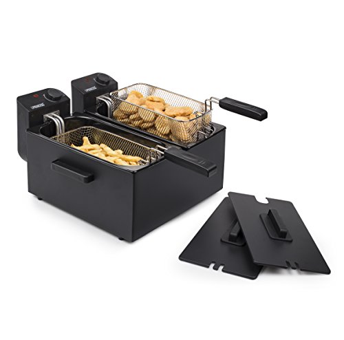 Friteuse électrique double cuve Princess 183028 noire - 6 L - 8 portions - 1,2 kg - 3 600 W