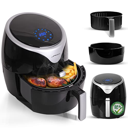 Jago® XXL 7in1 Friteuse sans Huile 5.5l - 1700 W, Écran Tactile LED, 7 Programmes, Minuterie et Température Réglable, Acier Inoxydable - à Air Chaud, Friteuse Électrique, Air Fryer