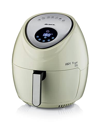 Ariete Airy Fryer XXL 4618, Friteuse à Air 7 Litre, Minuterie 60 Minutes, Ecran LCD et Tactile avec 7 Modes de Cuisson, Température Maximale 200° C, Capacité 2.5kg, 1800W, Beige