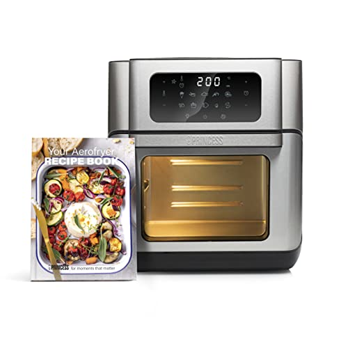 Mini Four Multifonction Airfryer-Friteuse sans huile Princess - Livre de recettes inclus - Porte amovible - 10 L - 650 g de frites
