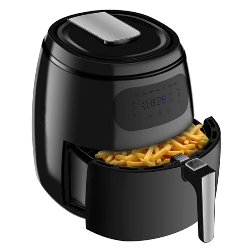 WOLTU Friteuse à Air Chaud Grande Capacité 7,2L Friteuse sans Huile 1800W 7 Programmes Préréglés Écran LED Tactile Anti-surchauffe Minuterie et Température Réglable LF001sz