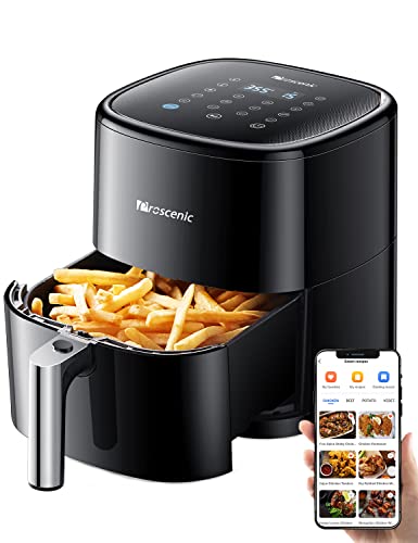 Proscenic T22 Friteuse sans huile,Friteuse à air 5,0L en acier inoxydable avec l’écran LED tactile, 11 programmes prédéfinis/ Cuisiner personnalisé/ Multiple Fonction/ App contrôle/ 1500W,100 recettes