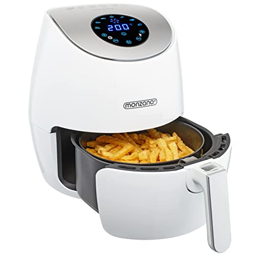 Friteuse Electrique avec écran digitale sans Huile Inox Cuve Amovible a Air Chaud livret incl. - 1500 V - 3,6 litres