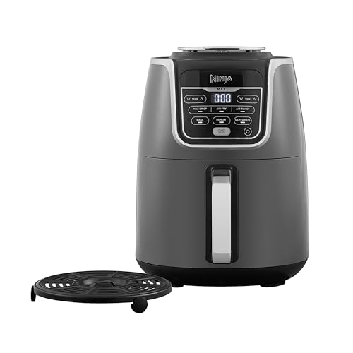 Ninja Air Fryer MAX Familiale, 5,2L, 6-en-1 Digitale Sans Huile, Air Fry, Max Crisp, Rôtir, Cuire, Déshydrate, Cuisine avec des Surgelés, Panier Antiadhésif va au lave-vaisselle, Gris/Noir, AF160EU