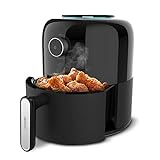 Friteuse diététique permettant de cuisiner avec une seule cuillère d'huile, obtenant ainsi des résultats plus sains. Un récipient d'une capacité de 2,5 L, idéal pour cuisiner parfaitement pour deux personnes. Avec une puissance de 1200 W pour une cui...