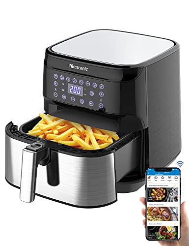 Proscenic T21 Friteuse à air, Friteuse sans huile, 5,5L AirFryer, écran LED tactile, Commande intelligente par APP&Alexa, 8 Programmes prédéfinis/ Multiples Recettes/Minuteur / Préchauffage