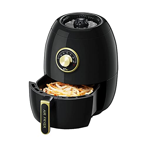 Bear Friteuse à Air sans Huile, 1350W, XL 3,0L sans BPA sans PFOA, avec Minuterie et Température Réglable 80-200℃, pour 2 à 4 Personnes, avec Protection contre la surchauffe Friteuse
