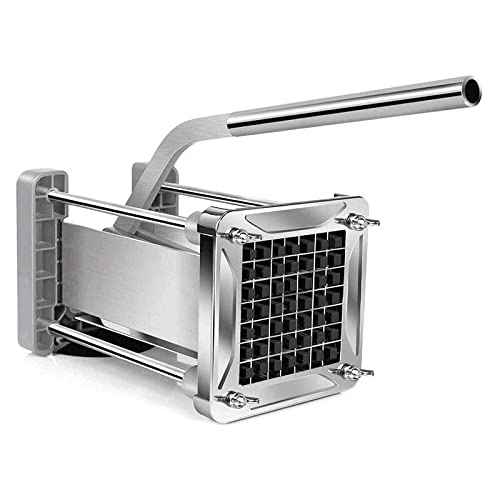 Coupe Frite Professionnel, Sopito Coupe Frites Acier Inoxydable Decoupe Frite avec Lames de 12x12mm Argent