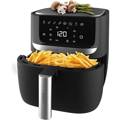 Cecotec Friteuse à Air sans Huile de 4 L avec Fenêtre Cecofry Fantastik Window 4000. Air Fryer. 1400 W, 9 Menus, Contrôle Tactile, Technologie PerfectCoo, 80-200ºC, Temps Ajustable