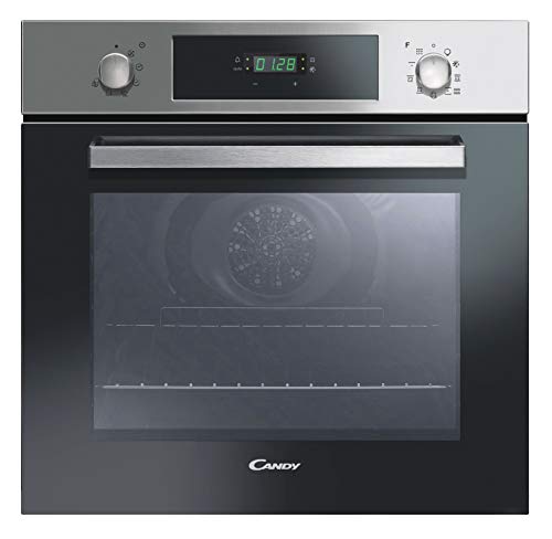 Candy FCP886X Four pyrolytique 70L Ventilateur de refroidissement, 3 résistances, nettoyage pyrolytique et qualitique, 9 fonctions, minuteur, écran tactile et commandes 3 verres, classe A, inox