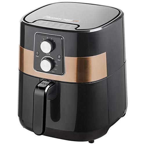 Bestron Friteuse à air Chaud XXL avec Technologie Prepair et Fonction minuteur, capacité 4 L, 1300 W, Noir/cuivre