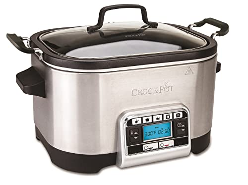 Multicuiseur Crockpot, programmable avec fonction mijoter, dorer, rôtir, cuire à la vapeur 5,6L (6-7 pers.), bol amovible [CSC024X]
