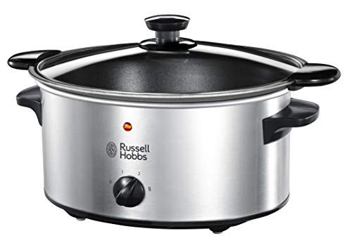 Russell Hobbs Mijoteur Electrique [Facile et Pratique] Compact@Home (3,5 L, 4/5 personnes, Cuve en ceramique amovible, Cuisson réglable, Base en inox, Maintien au chaud, Pieds antidérapants) 22740-56